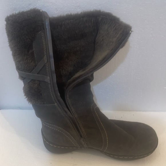 Bass Denver winter boots fur side zipper gray women’s size 8 - Picture 9 of 14